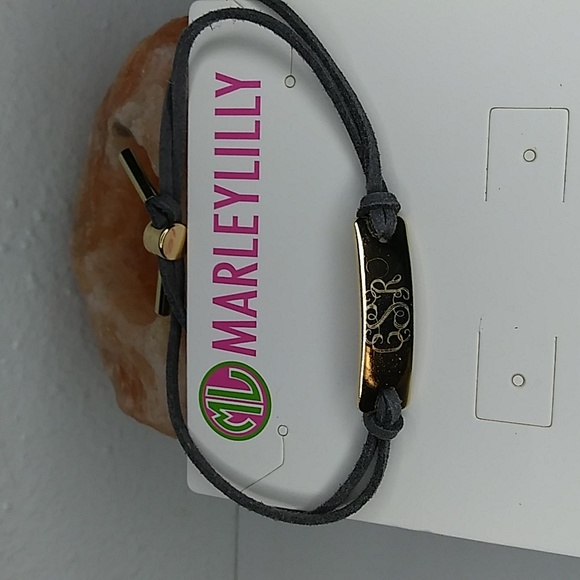 MARKEY LILLY Monogrammed Suede Bracelet CSR Grey - Picture 3 of 6